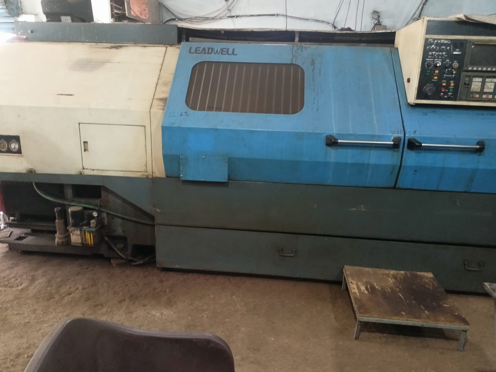 Leadwell LTC-30BPL long bed CNC lathe at workshop